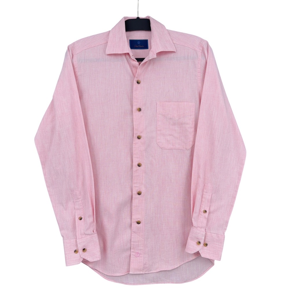 David Donahue Button Down Shirt Mens S 100% Cotton Pink
